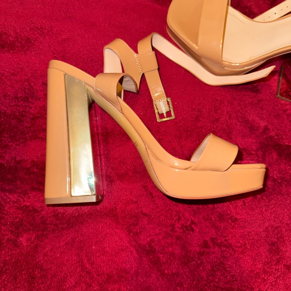 Elegant Tan Platform Heels